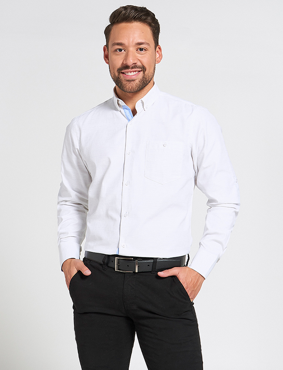 Camisa Manga Larga Blanca | CAMISAS | CAMISAS | MODA JUVENIL | HOMBRES ...
