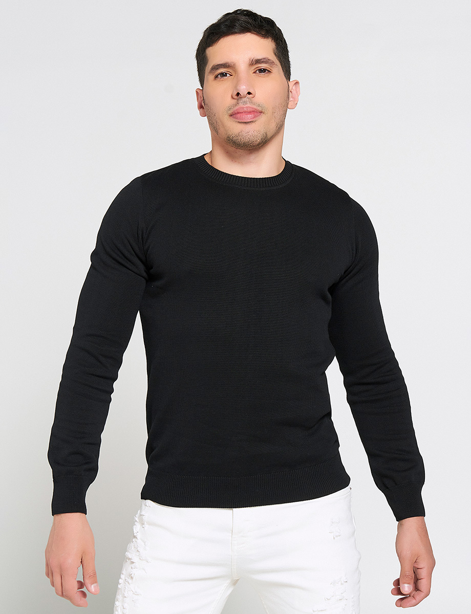 Sweater Unicolor Cuello Redondo