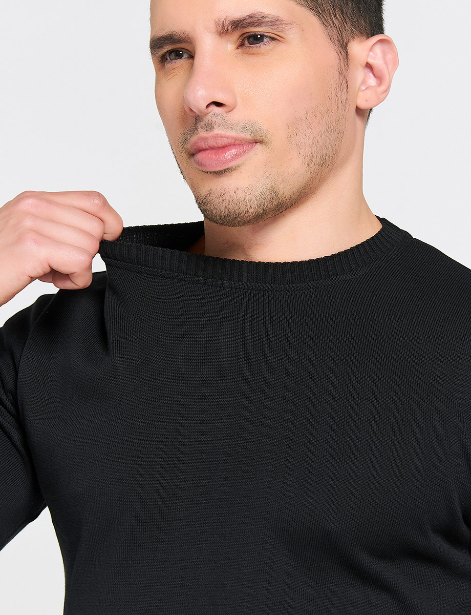 Sweater Unicolor Cuello Redondo