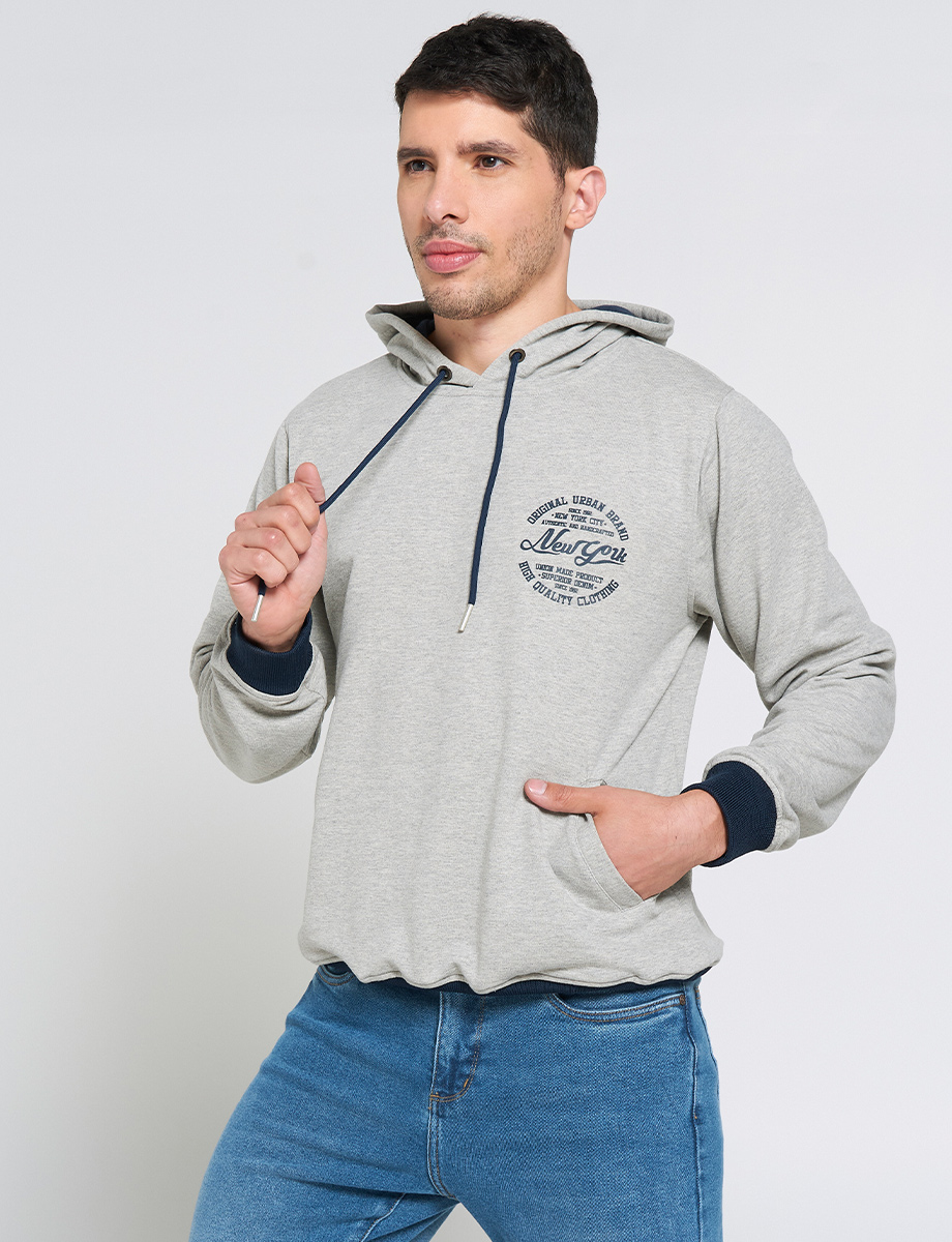 Hoodie Estampado Gris