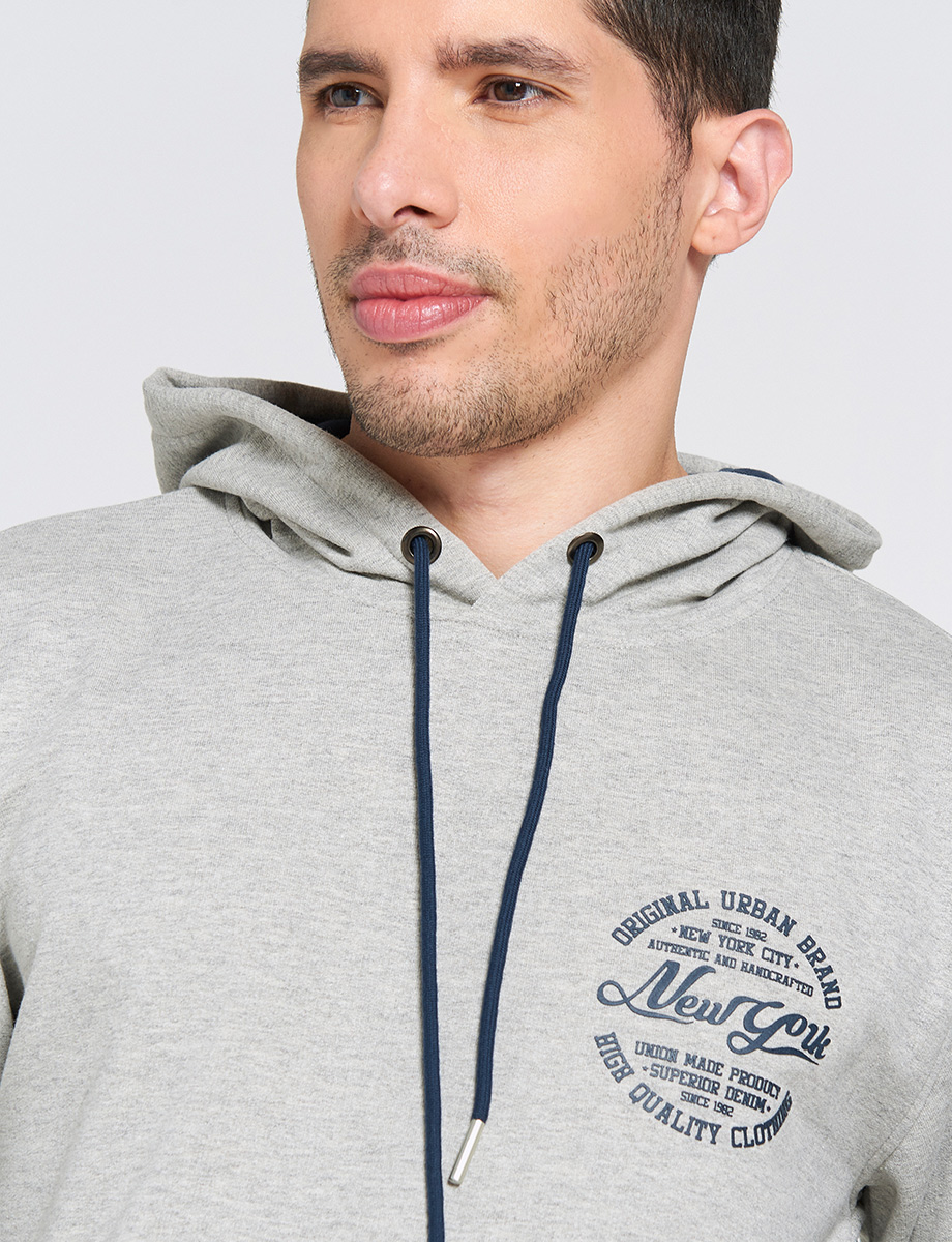 Hoodie Estampado Gris