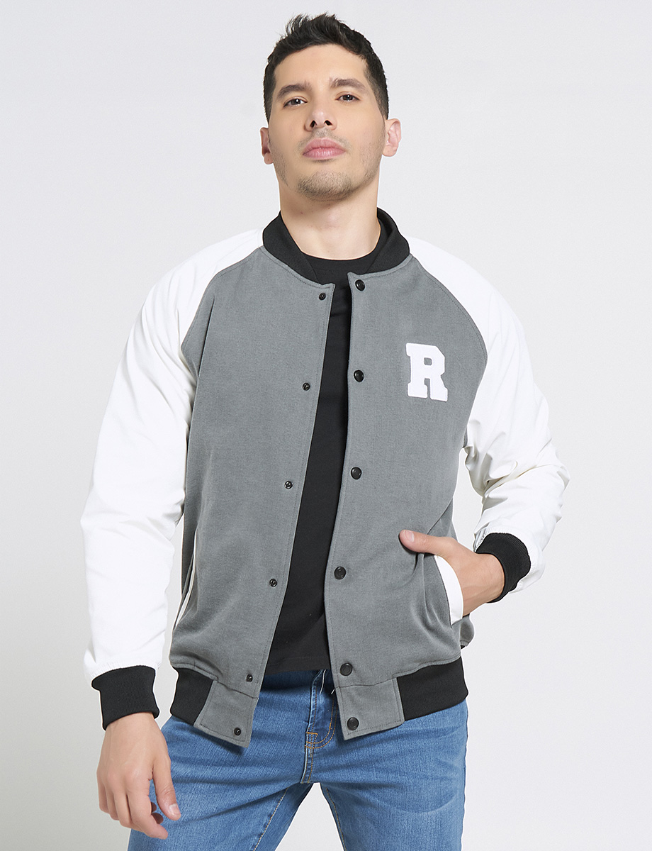 Chompa Chompa Bomber Combinada Blanco/Gris | CHAQUETAS Y ABRIGOS | CHOMPAS Y ...