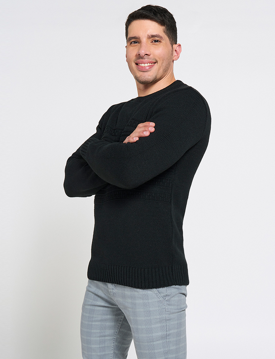 Sweater con Textura Negro