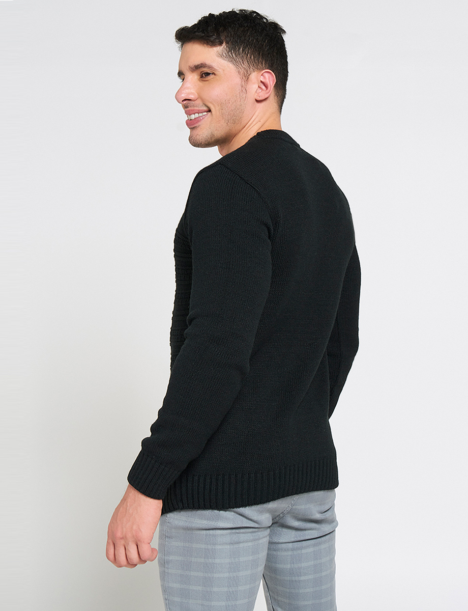 Sweater con Textura Negro
