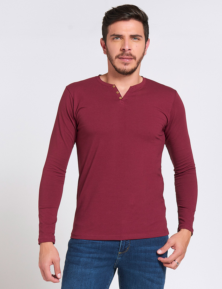 Buzo Básico Cuello Henley