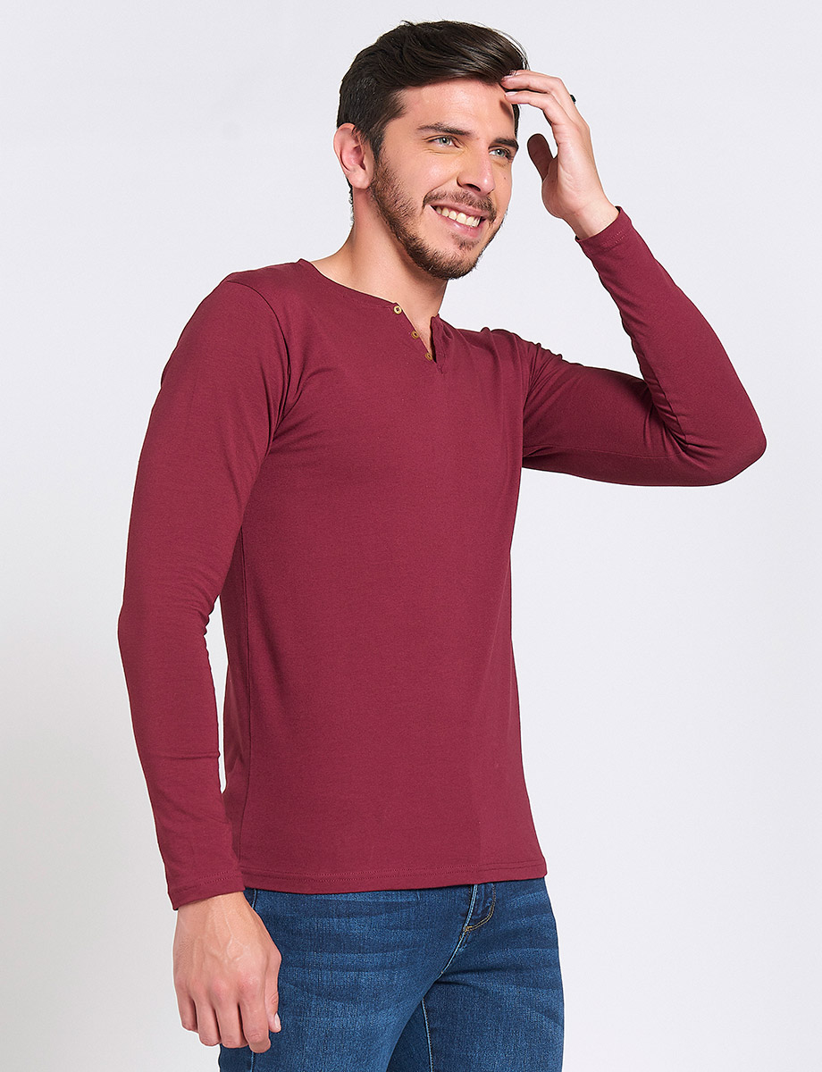 Buzo Básico Cuello Henley