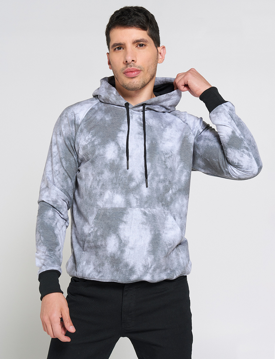 Chompa Cerrada Tie-dye Gris