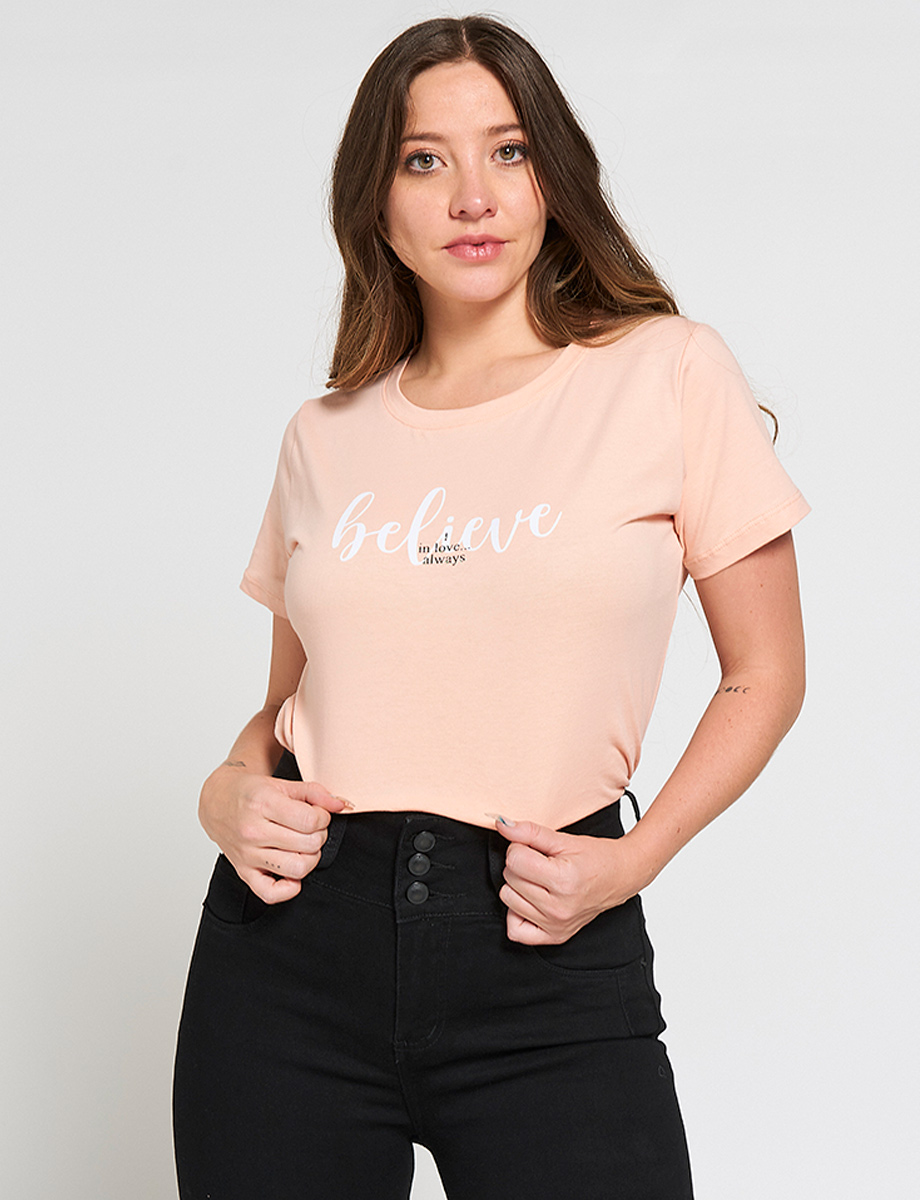 Camiseta Rosado claro Believe