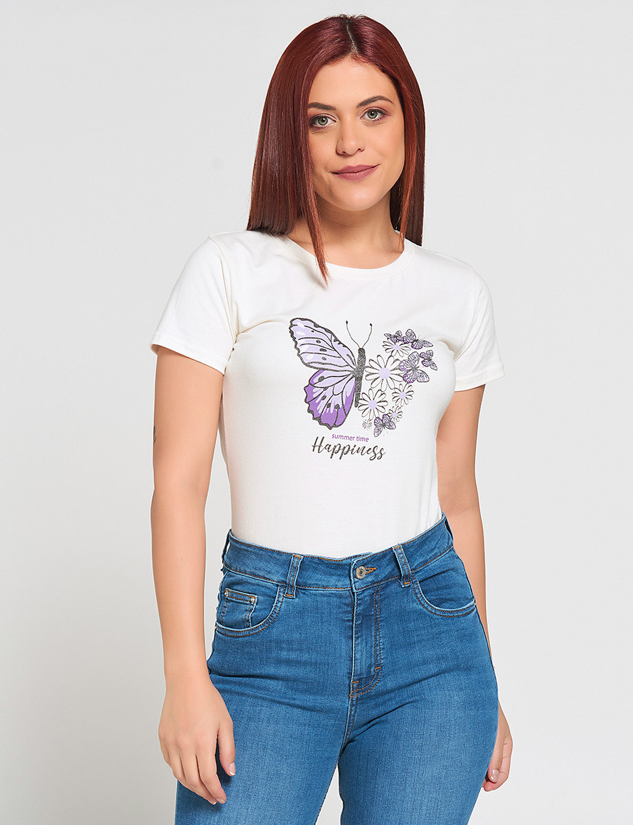 Camiseta Mariposa Unicolor