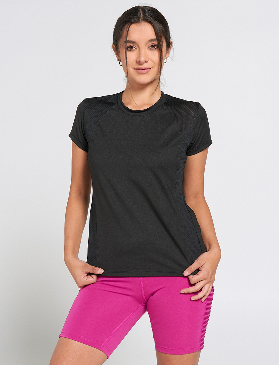 Camiseta Sport con Malla Negra