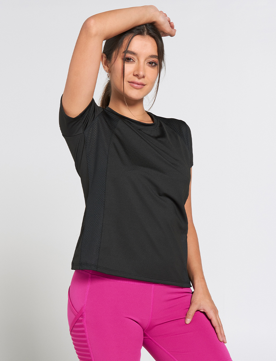 Camiseta Sport con Malla Negra