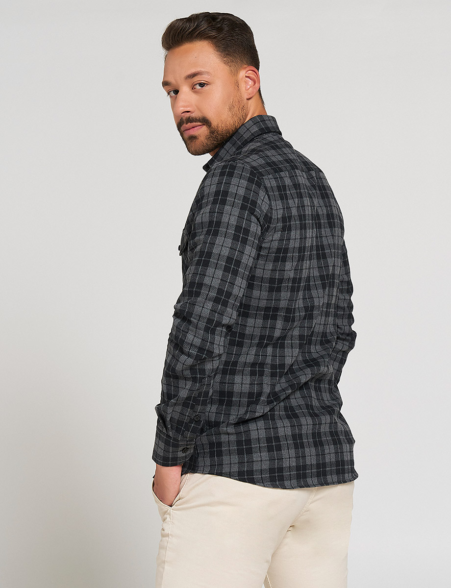 Camisa Leñador a Cuadros Negro/Gris
