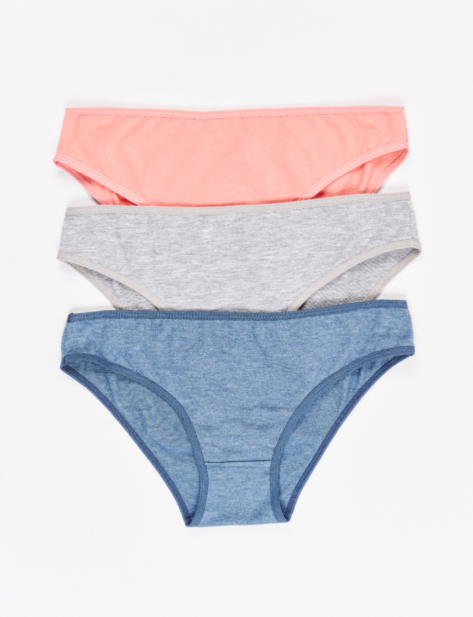 Set de Panties Bikini Unicolor x3