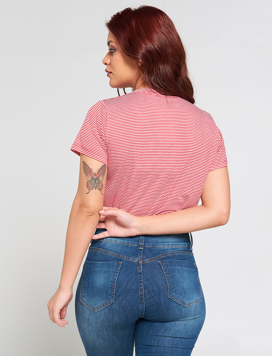 Camiseta a Rayas Roja