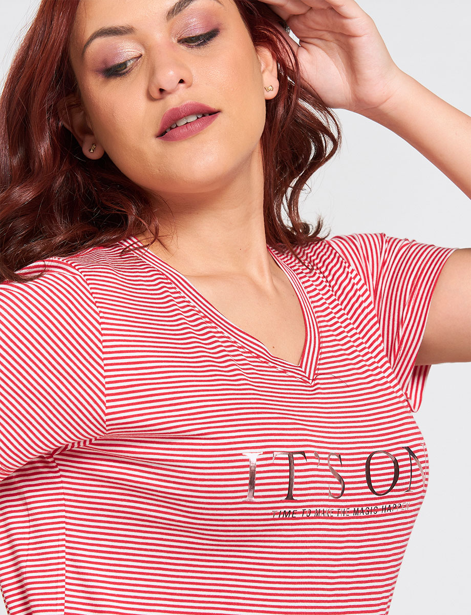 Camiseta a Rayas Roja