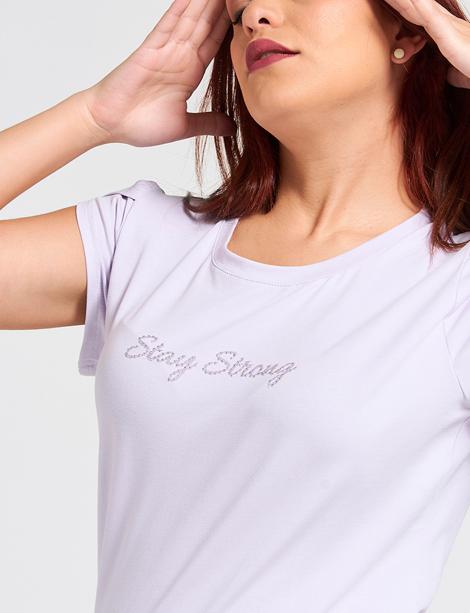 Camiseta Lila Manga Tulipán