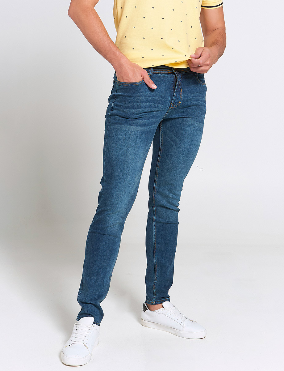 Jean Slim con Desgaste de Color