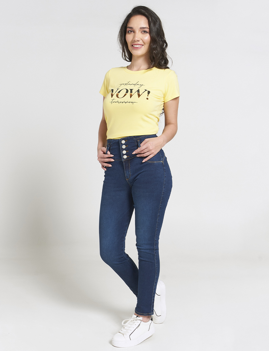 Jean 4 Botones Azul medio