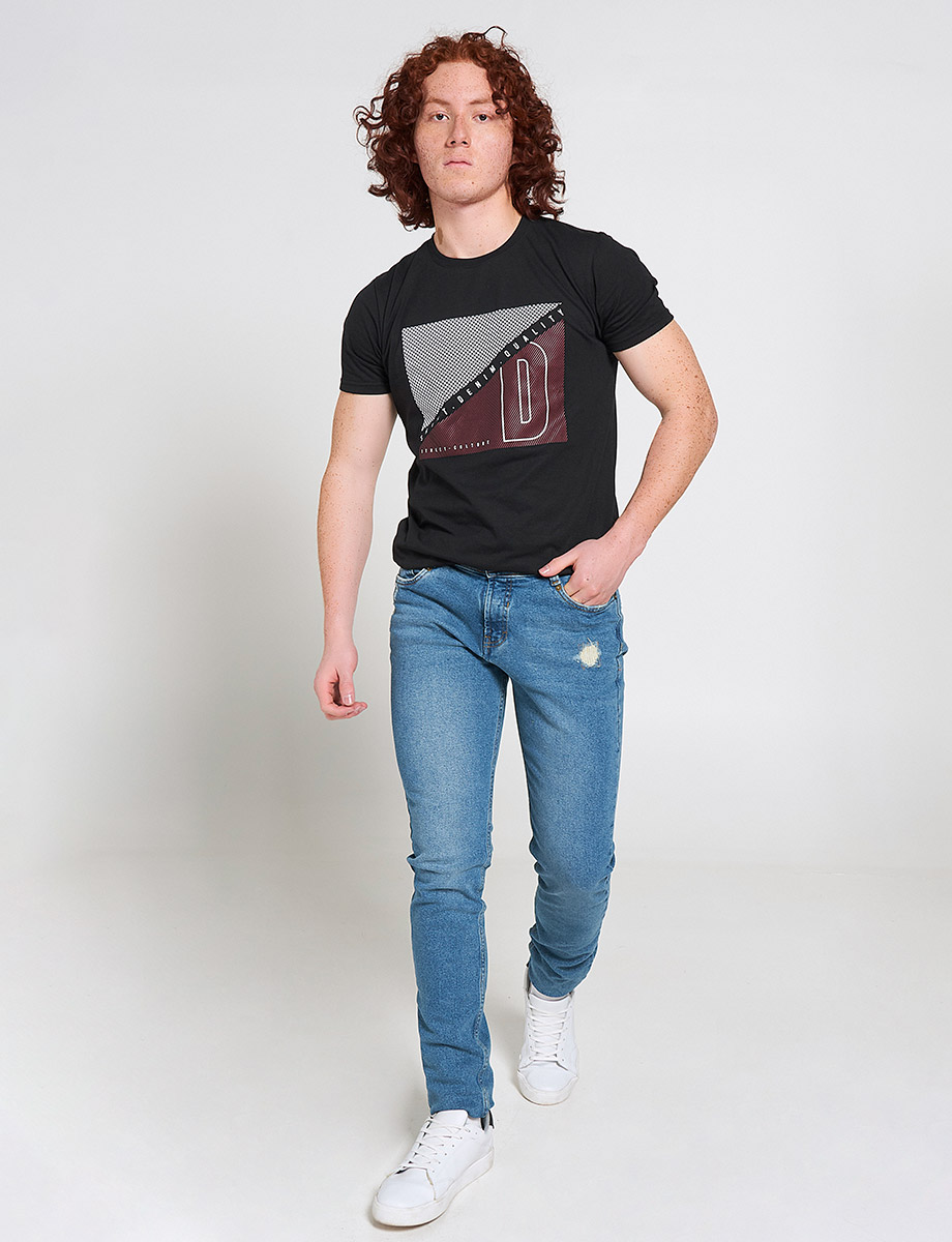 Jean Slim con Rotos Azul claro