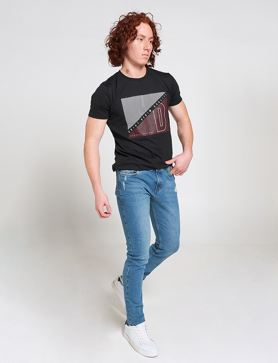 Jean Slim con Rotos Azul claro