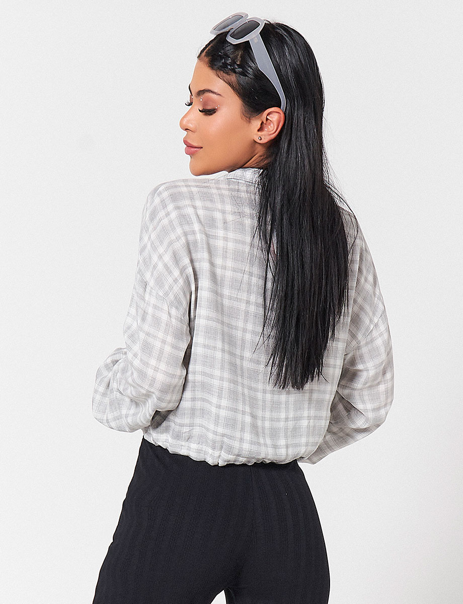 Blusa a Cuadros Gris