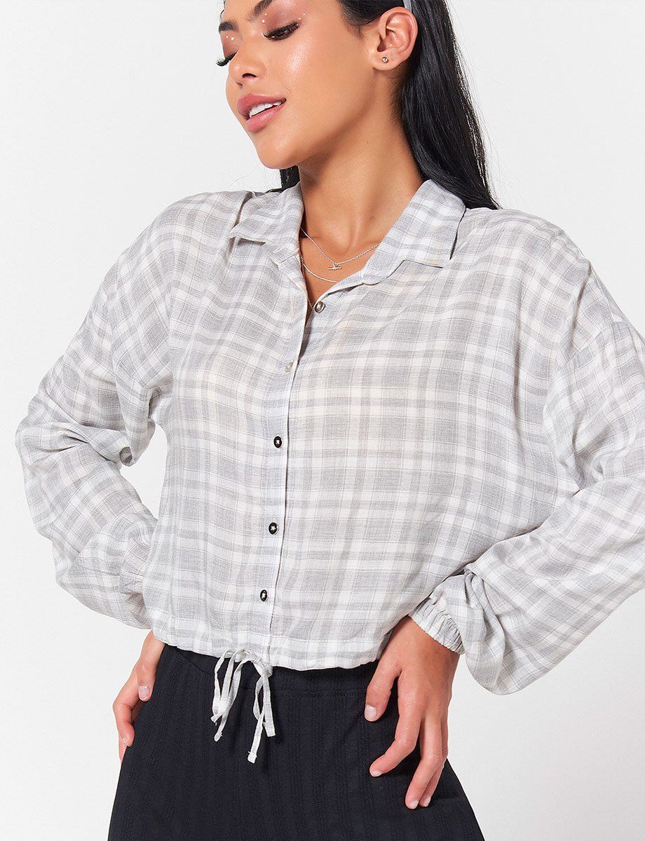 Blusa a Cuadros Gris