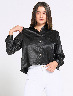 Blusa Camisera de Satín Negro