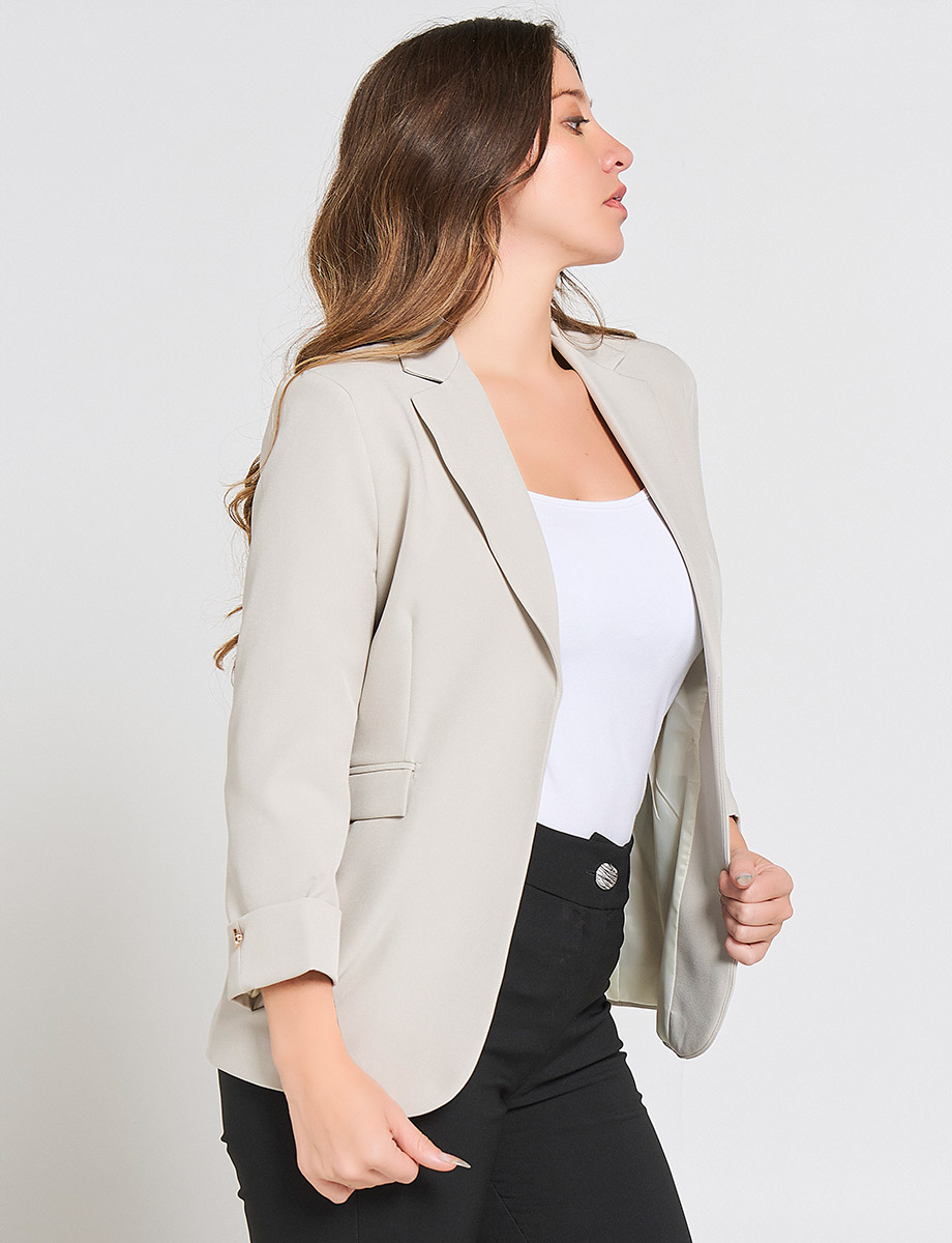 Blazer Casual Unicolor