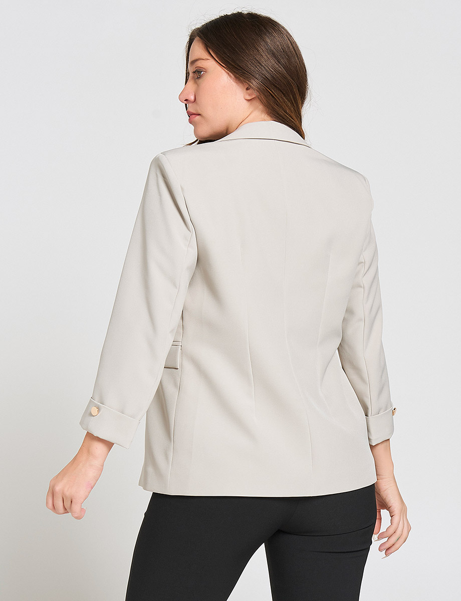 Blazer Casual Unicolor