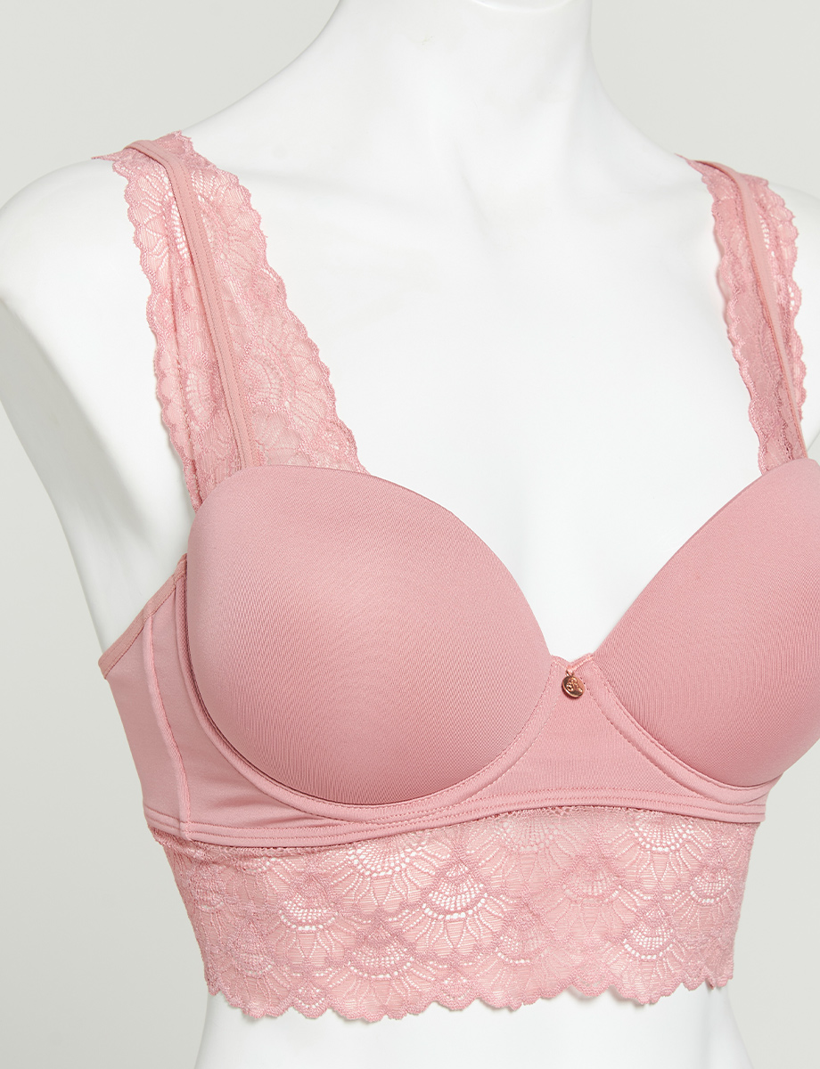 Brasier Ancho con Encaje Palo de rosa