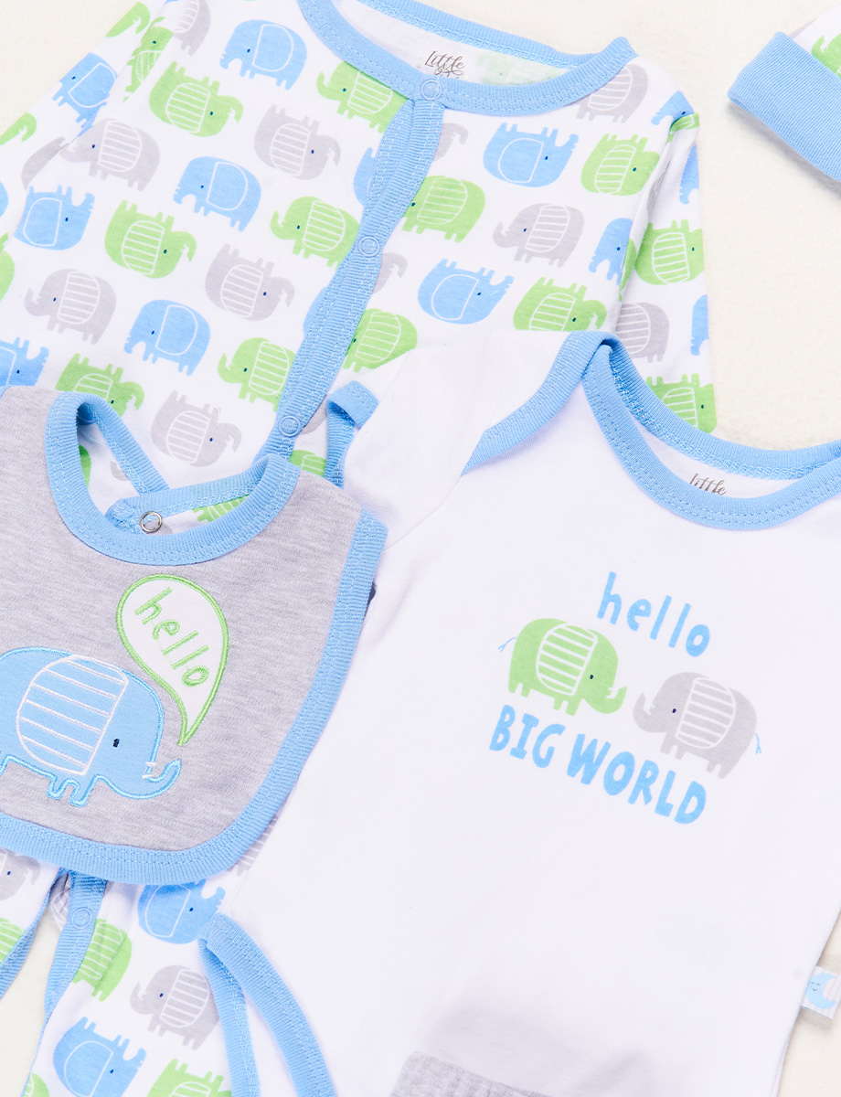 Set X5 Elefante Hello Azul/Blanco