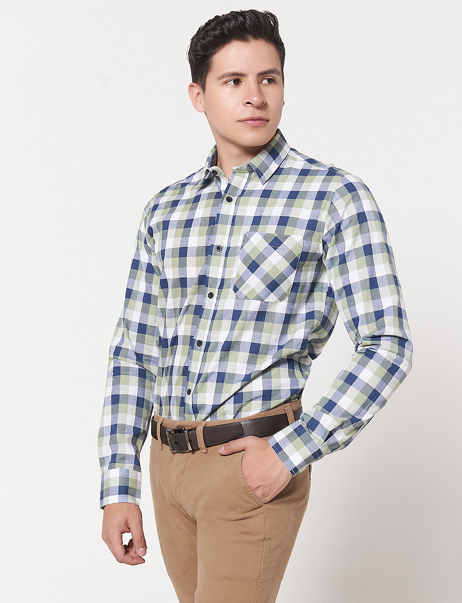 Camisa a Cuadros Unicolor
