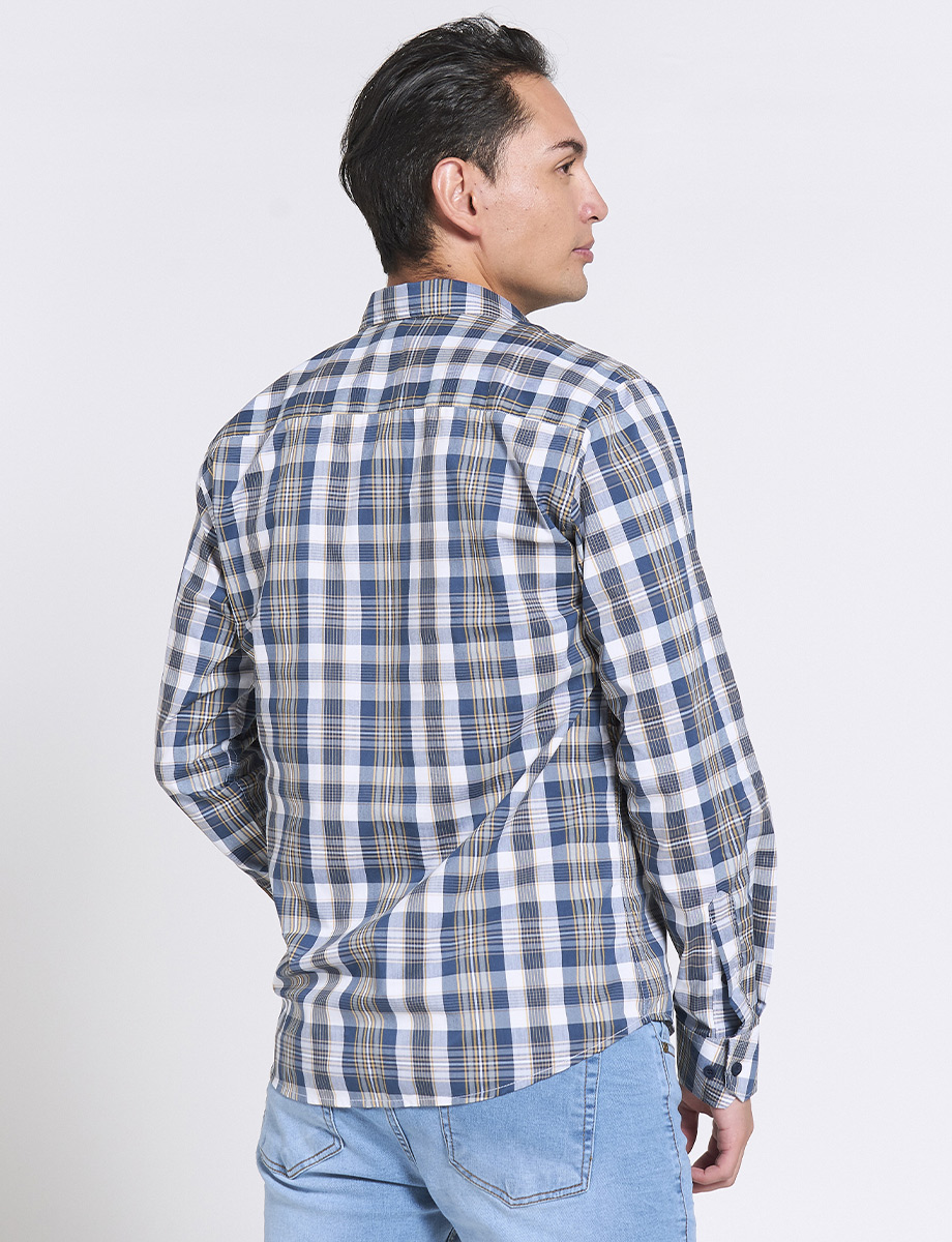 Camisa Regular a Cuadros Manga Larga