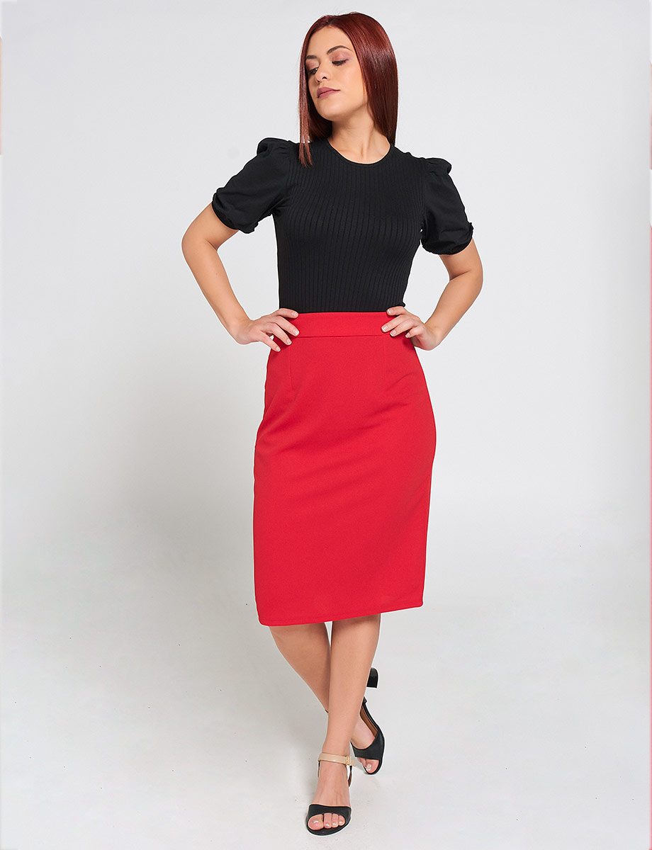 Falda Ejecutiva Roja