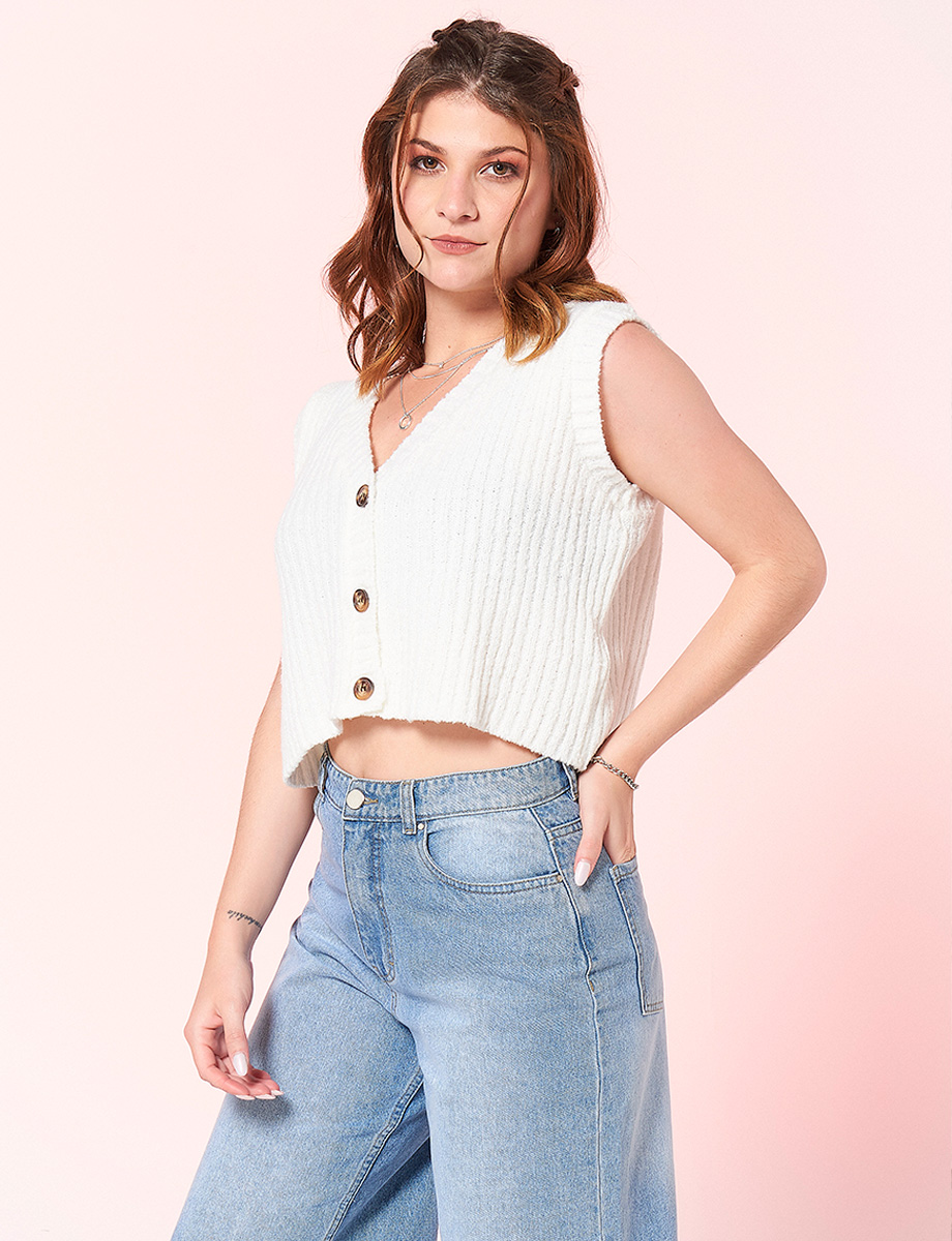 Sweater Chaleco Unicolor