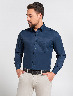 Camisa Twill Azul con Bolsillo