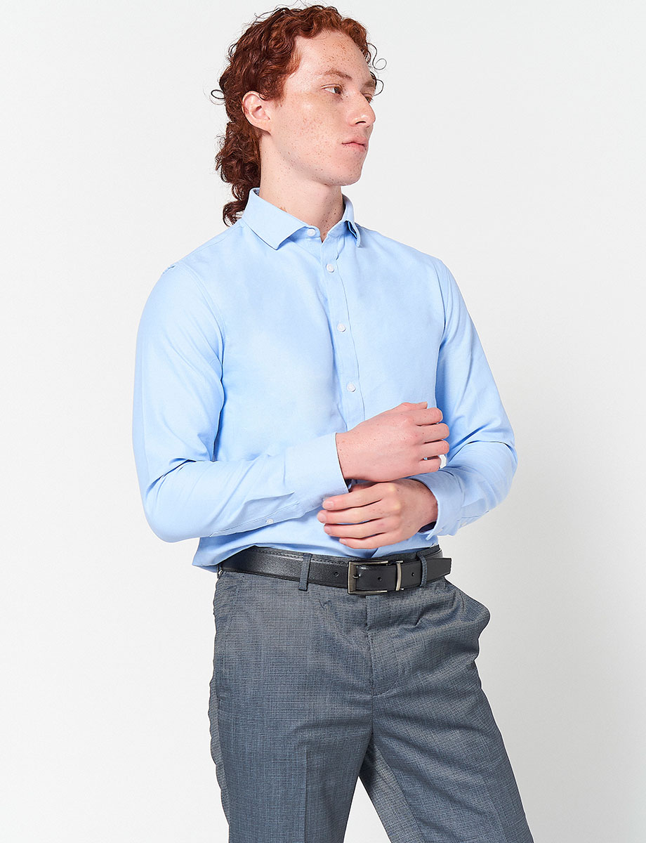 Camisa Celeste Llana