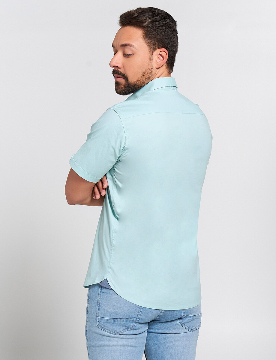 Camisa Verde Menta Manga Corta