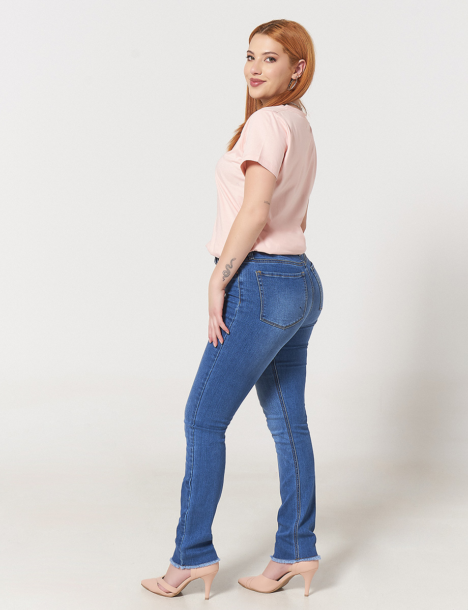 Jean Desflecado Azul Medio