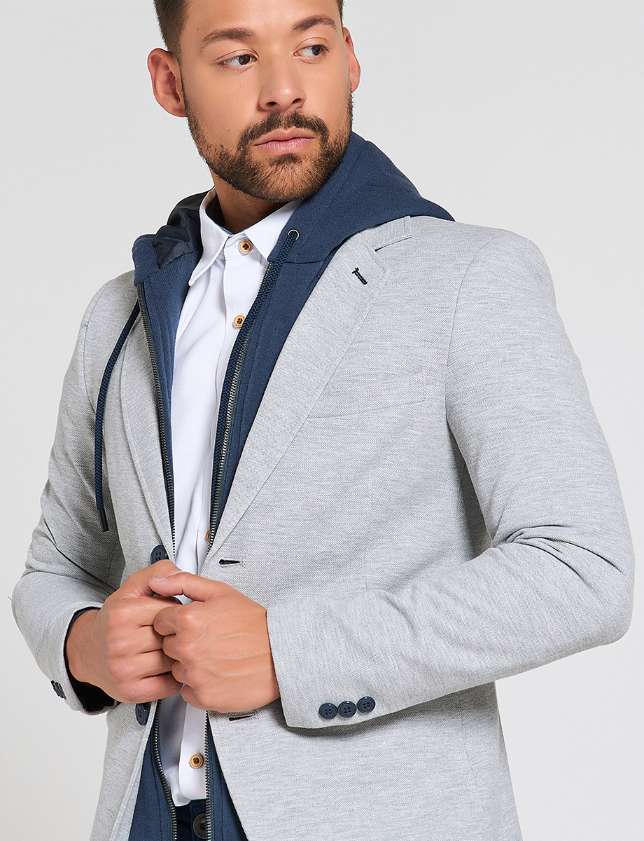 Blazer Combinado con Capucha
