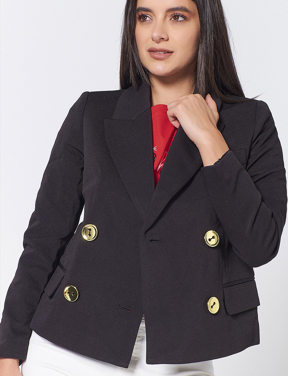 Blazer Unicolor con Botones