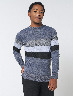 Sweater Bloque Triple de Color Gris oscuro