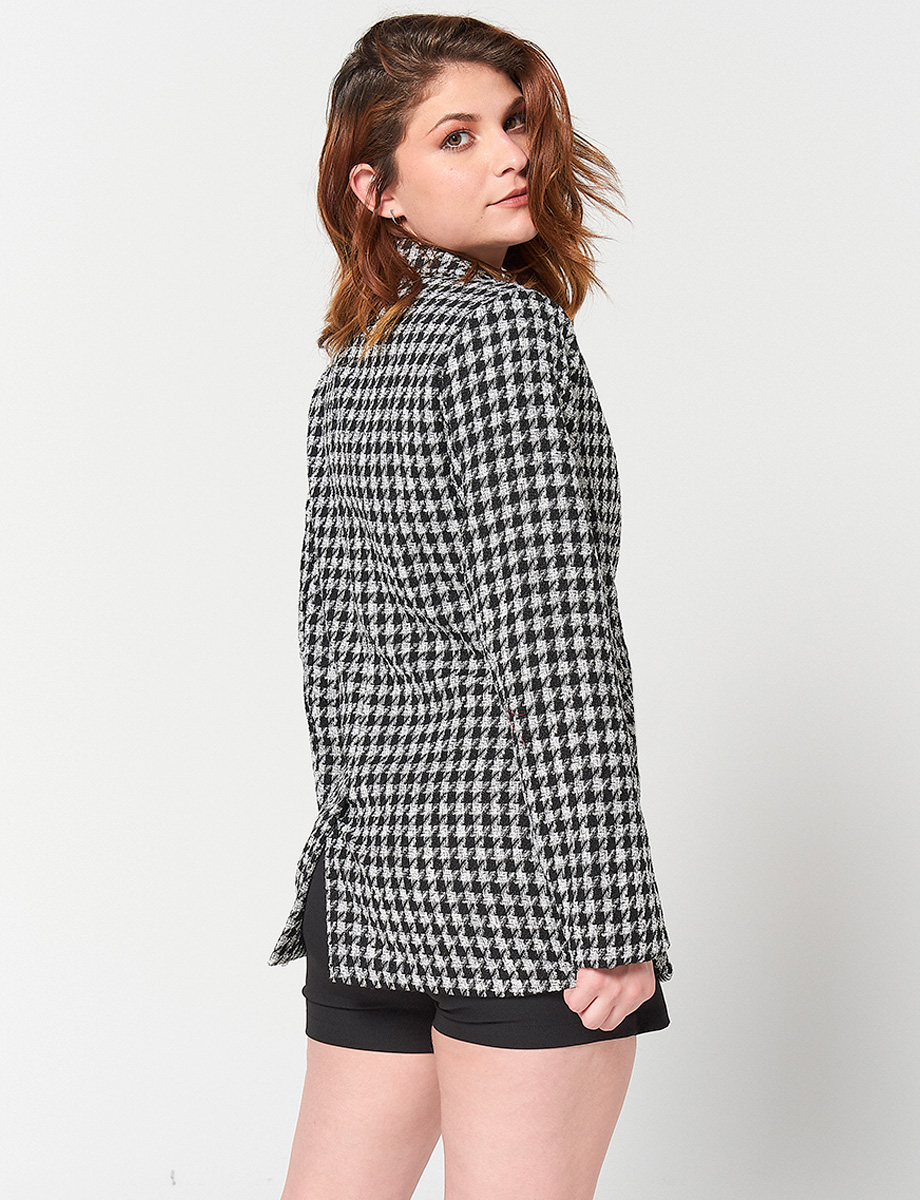 Blazer a Cuadros Blanco/Negro
