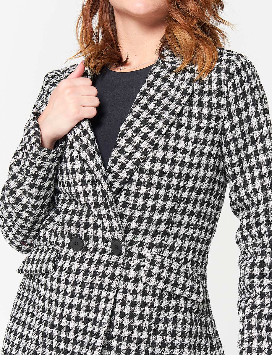 Blazer a Cuadros Blanco/Negro