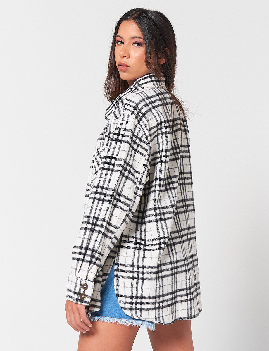 Chaqueta a Cuadros Larga