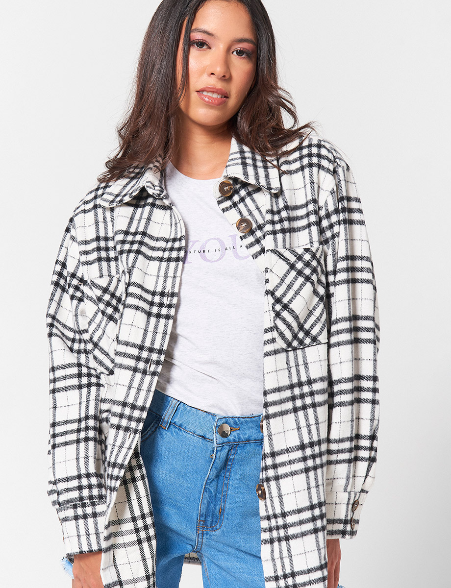 Chaqueta a Cuadros Larga