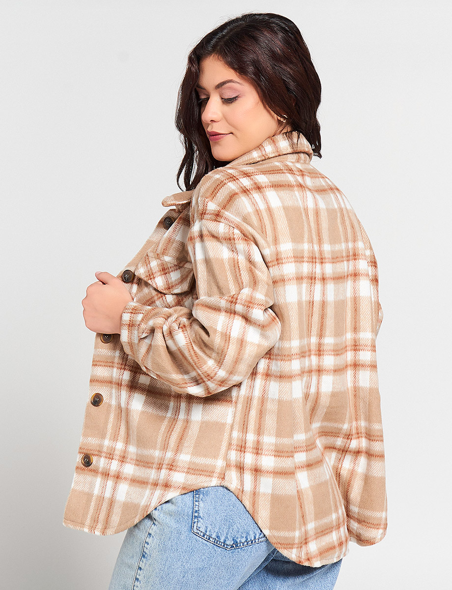 Chaqueta a Cuadros Camel