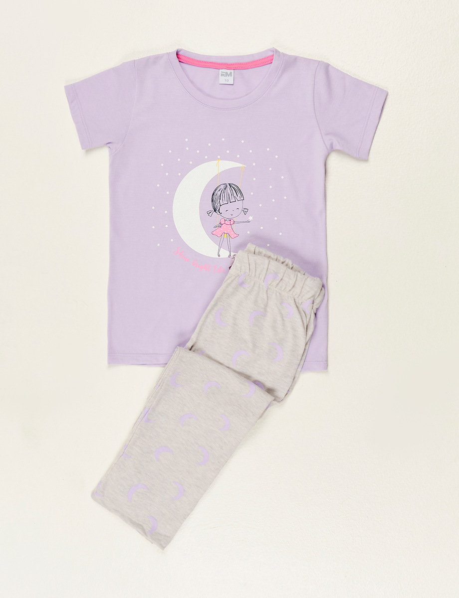 Pijama Camiseta + Pantalón Prints Lunas