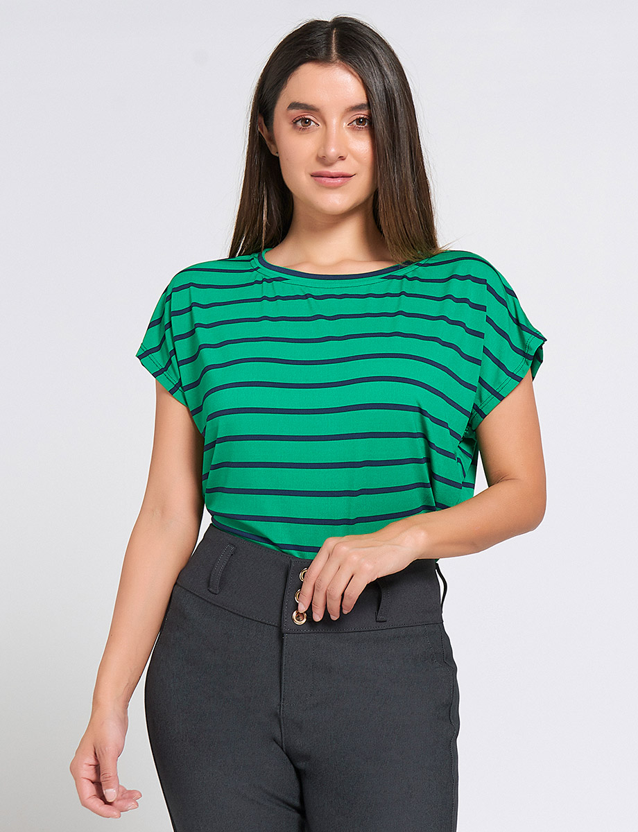 Camiseta a Rayas Manga Murciélago