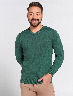 Sweater Cuello en V Verde oscuro